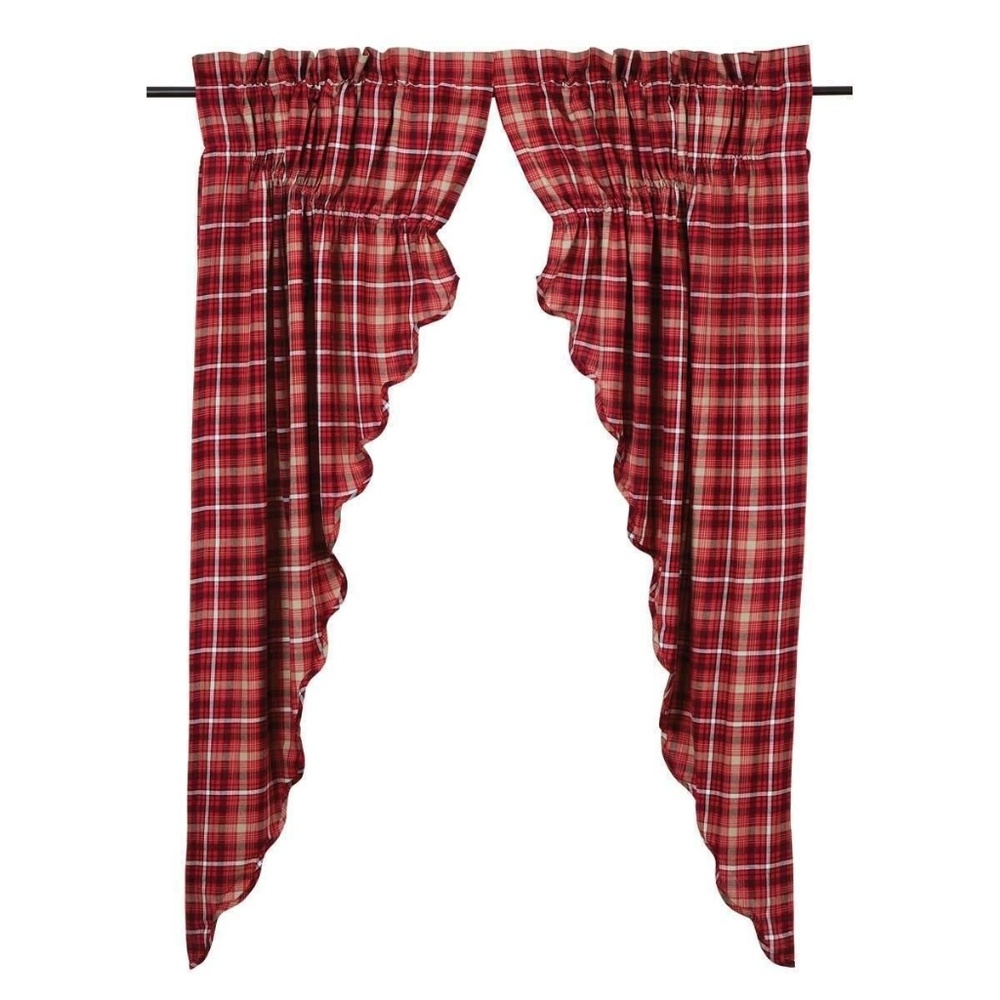 Braxton NWT's Plaid Prarie Curtains 4 PC's, 2 Pair